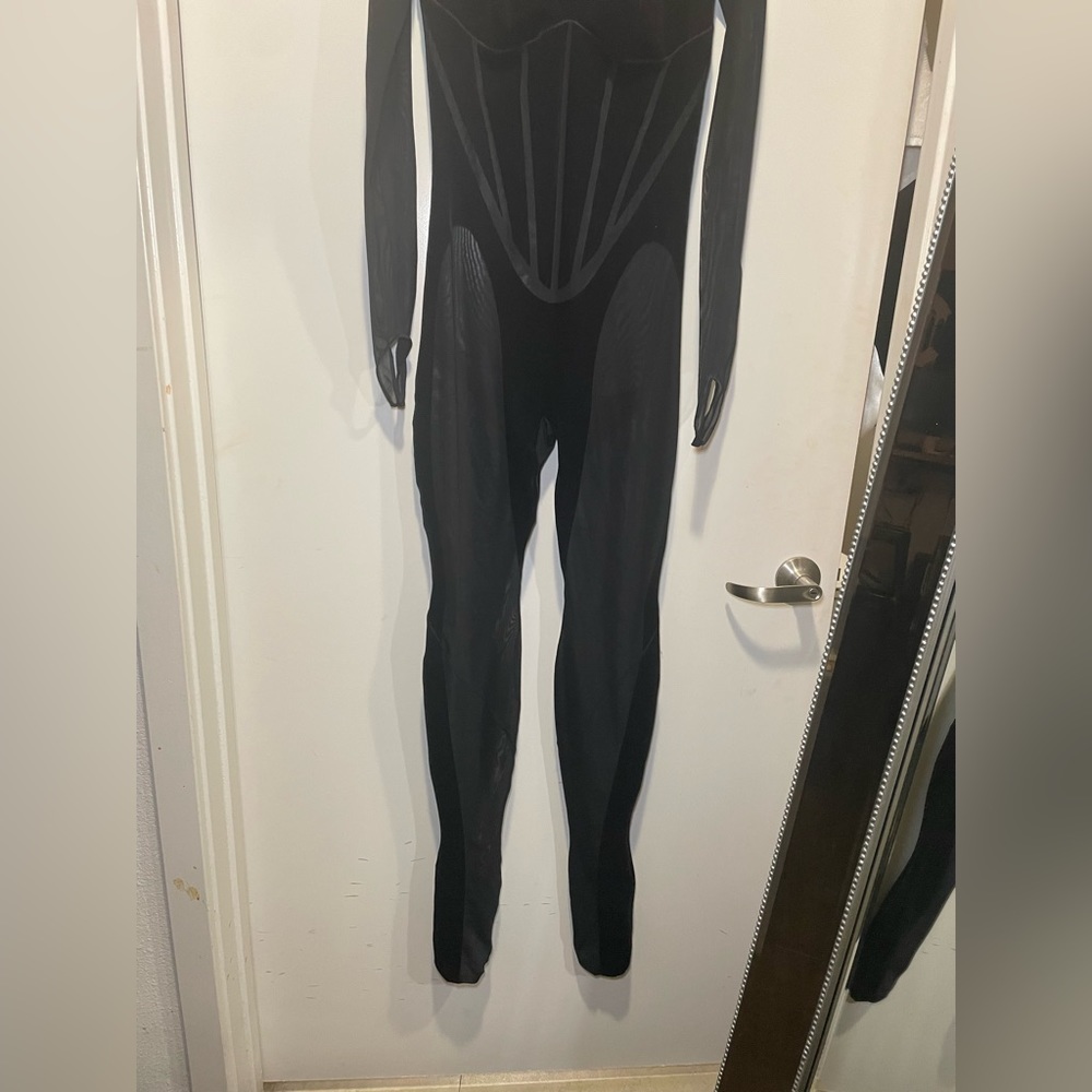 Mugler Black Sheer Jumpsuit - Picture 7 of 15